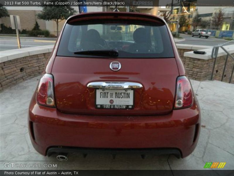 Rame (Copper) / Sport Nero/Nero (Black/Black) 2013 Fiat 500 Turbo