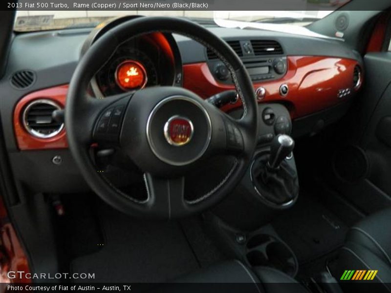 Rame (Copper) / Sport Nero/Nero (Black/Black) 2013 Fiat 500 Turbo