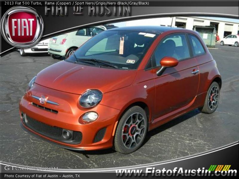 Rame (Copper) / Sport Nero/Grigio/Nero (Black/Gray/Black) 2013 Fiat 500 Turbo
