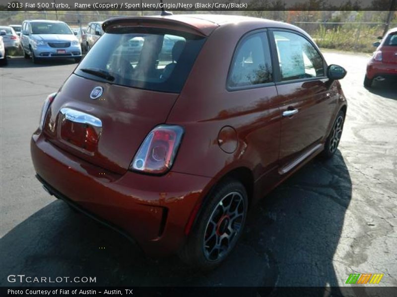 Rame (Copper) / Sport Nero/Grigio/Nero (Black/Gray/Black) 2013 Fiat 500 Turbo