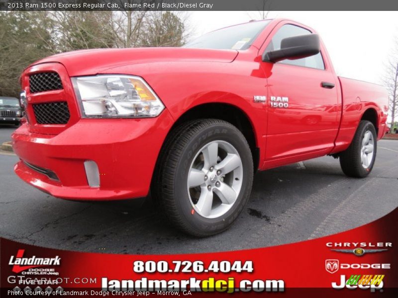 Flame Red / Black/Diesel Gray 2013 Ram 1500 Express Regular Cab