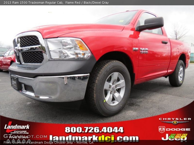 Flame Red / Black/Diesel Gray 2013 Ram 1500 Tradesman Regular Cab
