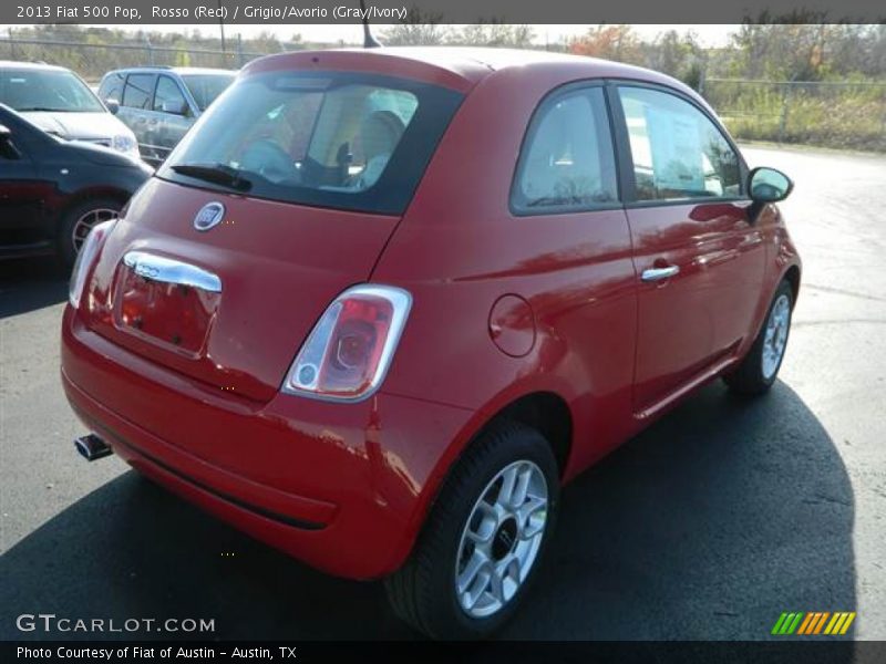 Rosso (Red) / Grigio/Avorio (Gray/Ivory) 2013 Fiat 500 Pop
