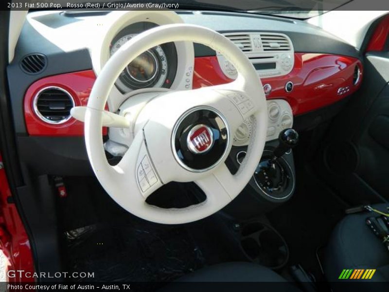 Rosso (Red) / Grigio/Avorio (Gray/Ivory) 2013 Fiat 500 Pop
