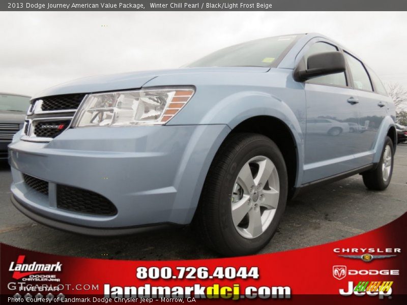 Winter Chill Pearl / Black/Light Frost Beige 2013 Dodge Journey American Value Package