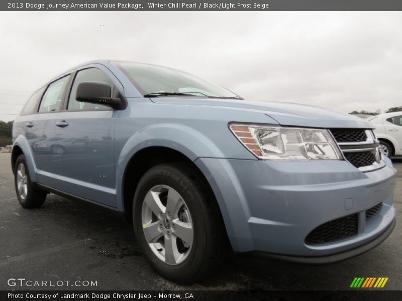 Winter Chill Pearl / Black/Light Frost Beige 2013 Dodge Journey American Value Package