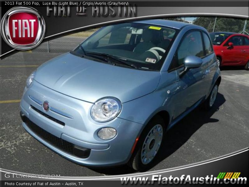 Luce Blu (Light Blue) / Grigio/Avorio (Gray/Ivory) 2013 Fiat 500 Pop