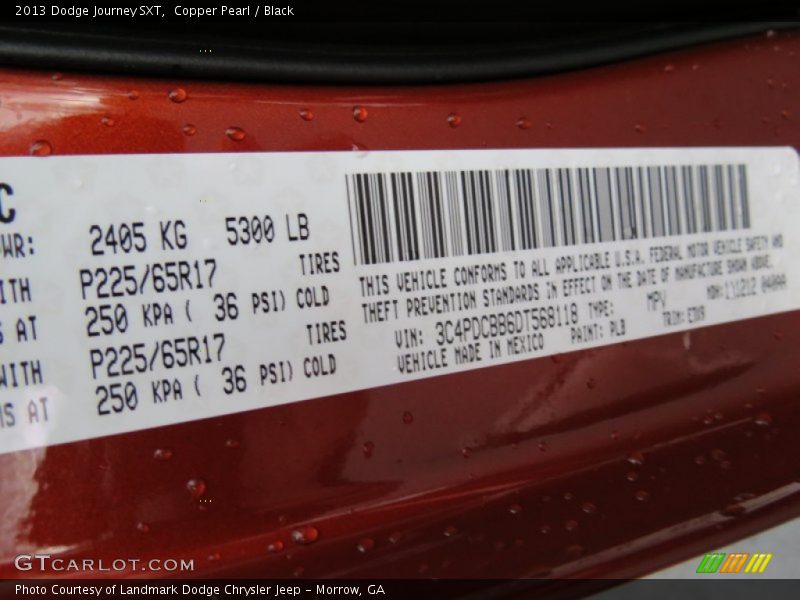 Copper Pearl / Black 2013 Dodge Journey SXT