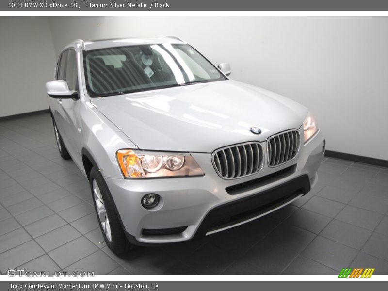 Titanium Silver Metallic / Black 2013 BMW X3 xDrive 28i