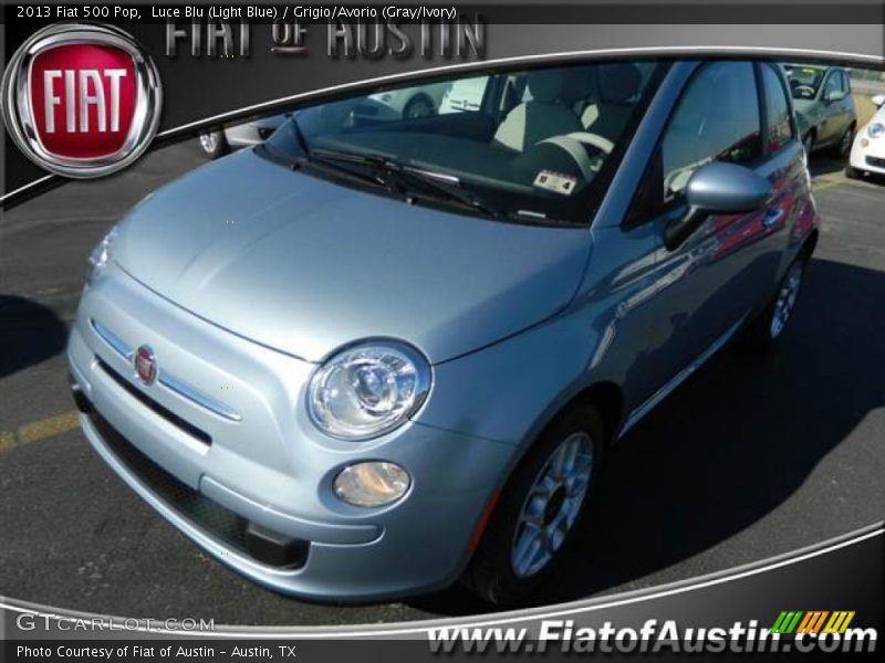 Luce Blu (Light Blue) / Grigio/Avorio (Gray/Ivory) 2013 Fiat 500 Pop