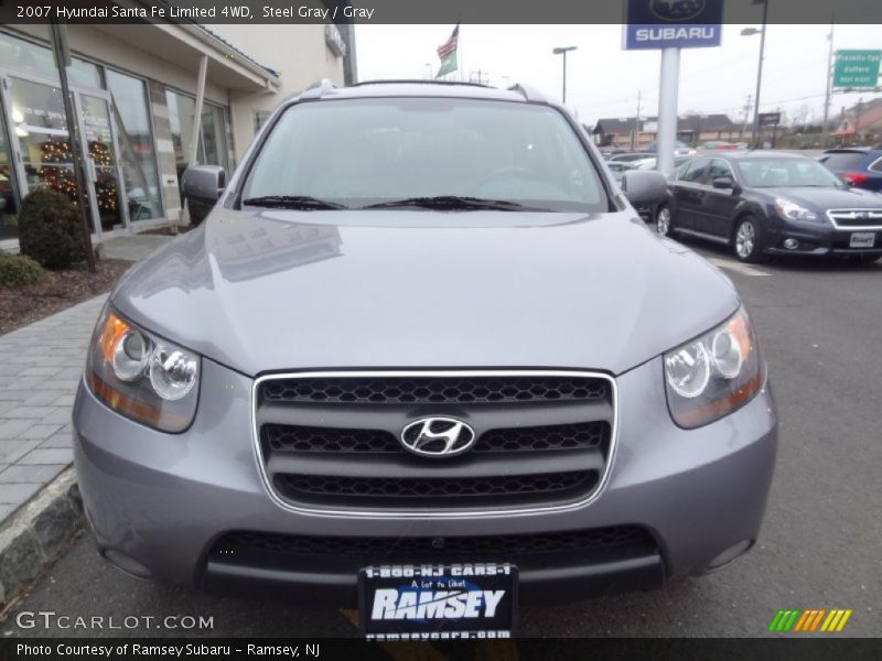 Steel Gray / Gray 2007 Hyundai Santa Fe Limited 4WD