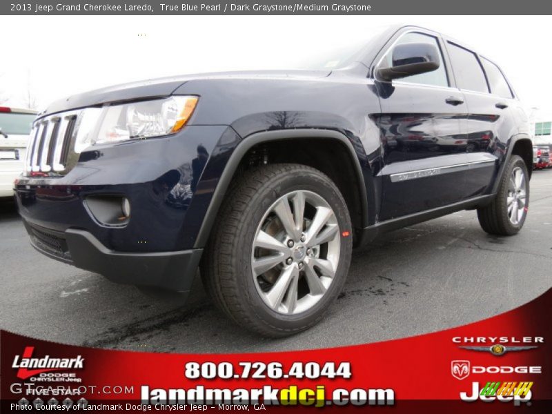 True Blue Pearl / Dark Graystone/Medium Graystone 2013 Jeep Grand Cherokee Laredo
