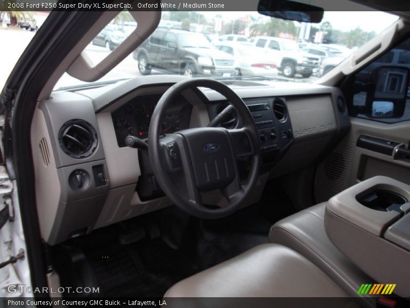 Oxford White / Medium Stone 2008 Ford F250 Super Duty XL SuperCab