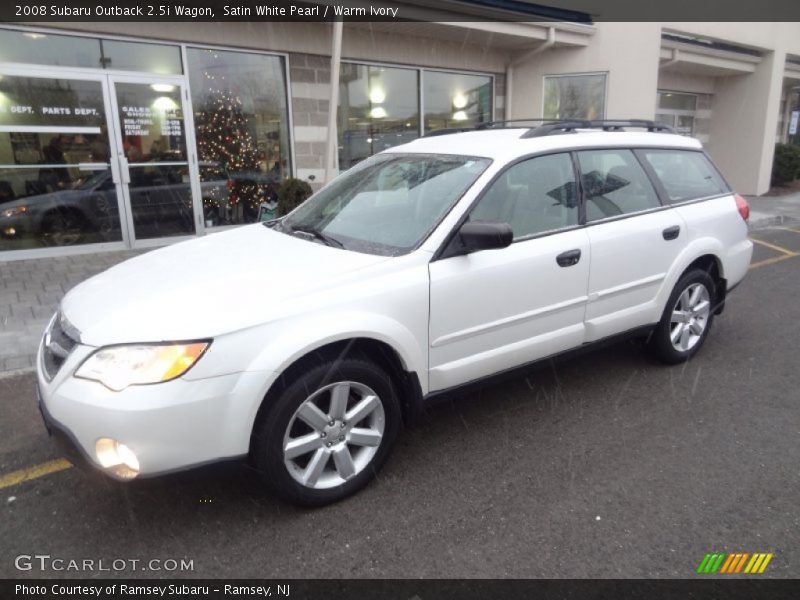 Satin White Pearl / Warm Ivory 2008 Subaru Outback 2.5i Wagon