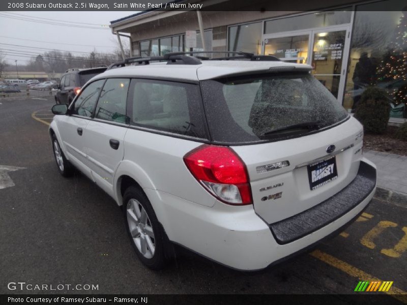 Satin White Pearl / Warm Ivory 2008 Subaru Outback 2.5i Wagon