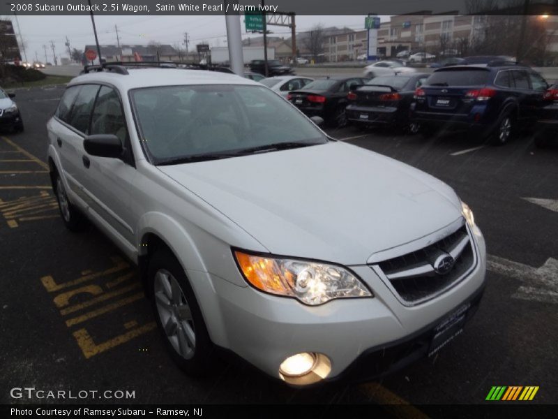 Satin White Pearl / Warm Ivory 2008 Subaru Outback 2.5i Wagon
