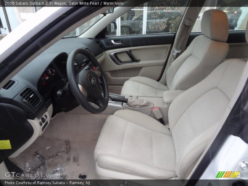 Satin White Pearl / Warm Ivory 2008 Subaru Outback 2.5i Wagon