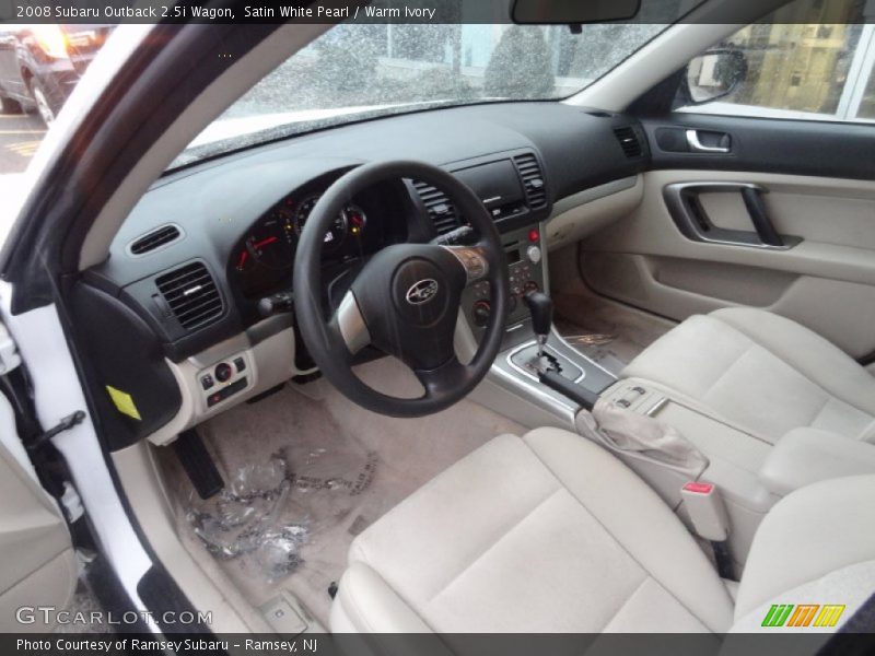 Satin White Pearl / Warm Ivory 2008 Subaru Outback 2.5i Wagon