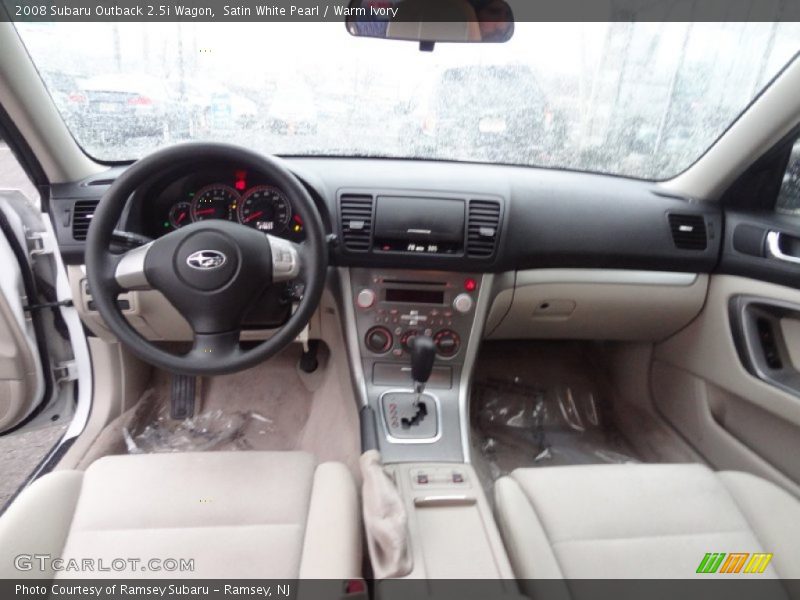 Satin White Pearl / Warm Ivory 2008 Subaru Outback 2.5i Wagon