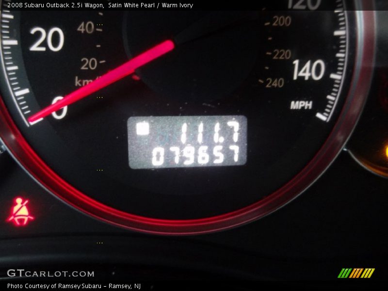 Satin White Pearl / Warm Ivory 2008 Subaru Outback 2.5i Wagon