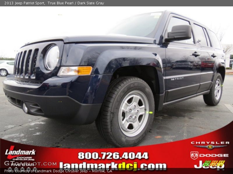 True Blue Pearl / Dark Slate Gray 2013 Jeep Patriot Sport