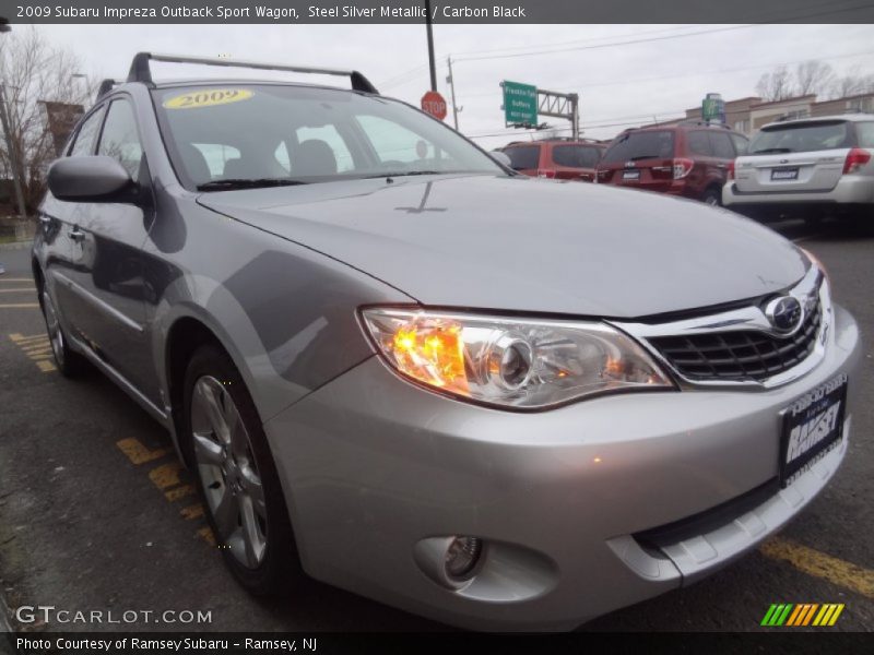Steel Silver Metallic / Carbon Black 2009 Subaru Impreza Outback Sport Wagon
