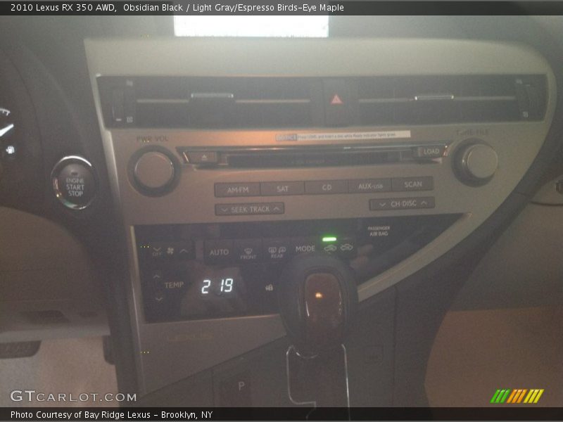 Obsidian Black / Light Gray/Espresso Birds-Eye Maple 2010 Lexus RX 350 AWD