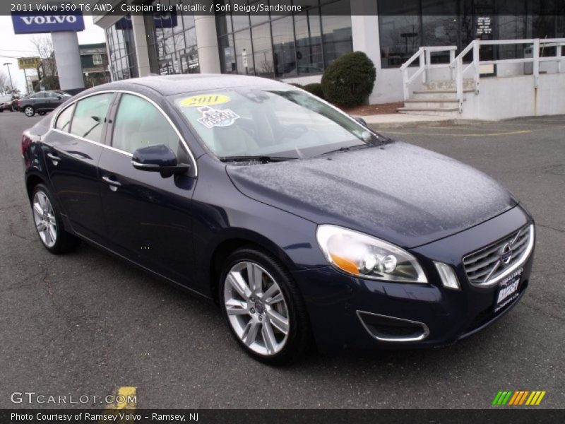 Caspian Blue Metallic / Soft Beige/Sandstone 2011 Volvo S60 T6 AWD