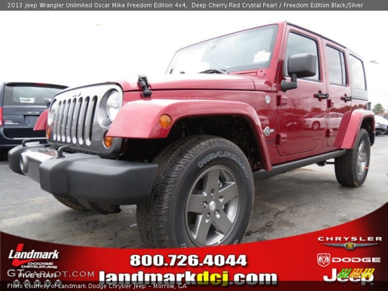 Deep Cherry Red Crystal Pearl / Freedom Edition Black/Silver 2013 Jeep Wrangler Unlimited Oscar Mike Freedom Edition 4x4