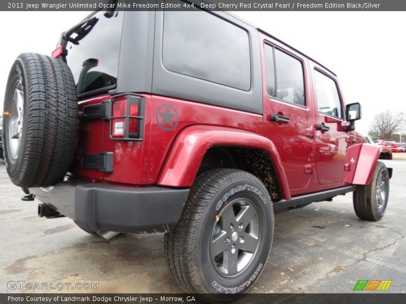 Deep Cherry Red Crystal Pearl / Freedom Edition Black/Silver 2013 Jeep Wrangler Unlimited Oscar Mike Freedom Edition 4x4