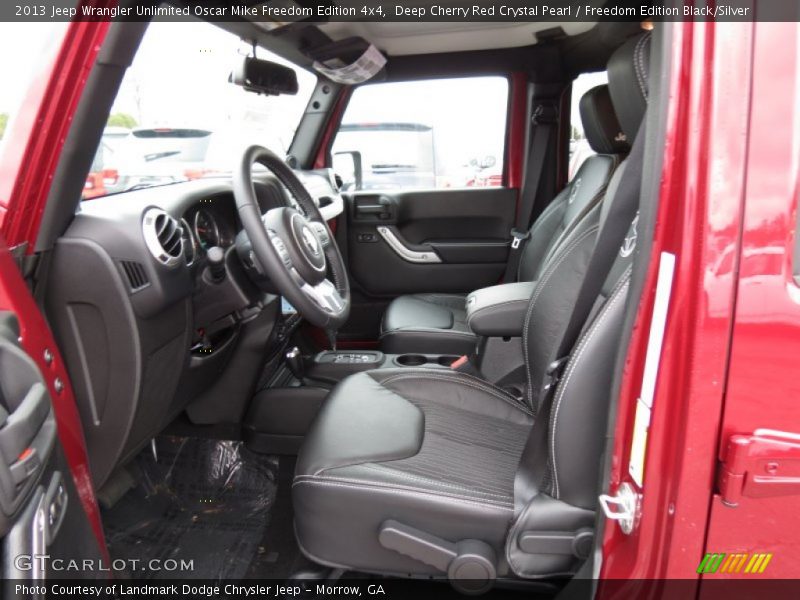 Deep Cherry Red Crystal Pearl / Freedom Edition Black/Silver 2013 Jeep Wrangler Unlimited Oscar Mike Freedom Edition 4x4