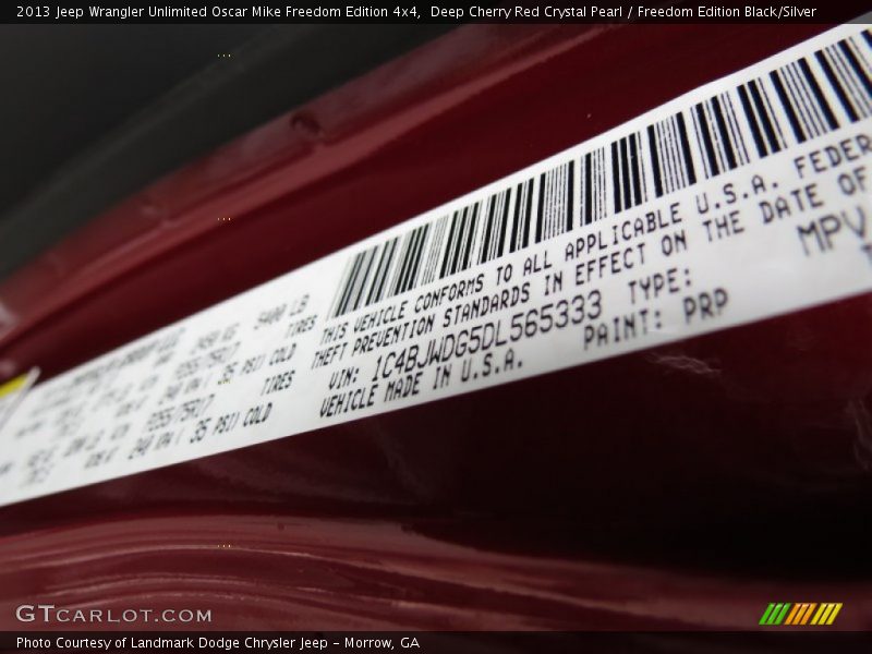Deep Cherry Red Crystal Pearl / Freedom Edition Black/Silver 2013 Jeep Wrangler Unlimited Oscar Mike Freedom Edition 4x4