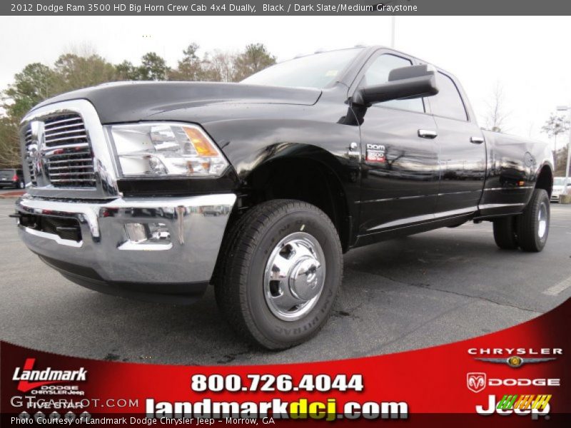 Black / Dark Slate/Medium Graystone 2012 Dodge Ram 3500 HD Big Horn Crew Cab 4x4 Dually