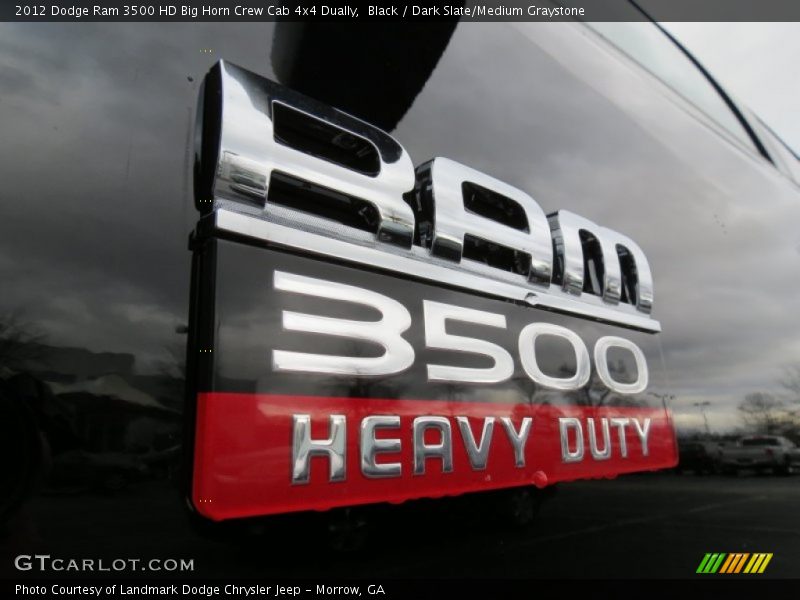 Black / Dark Slate/Medium Graystone 2012 Dodge Ram 3500 HD Big Horn Crew Cab 4x4 Dually