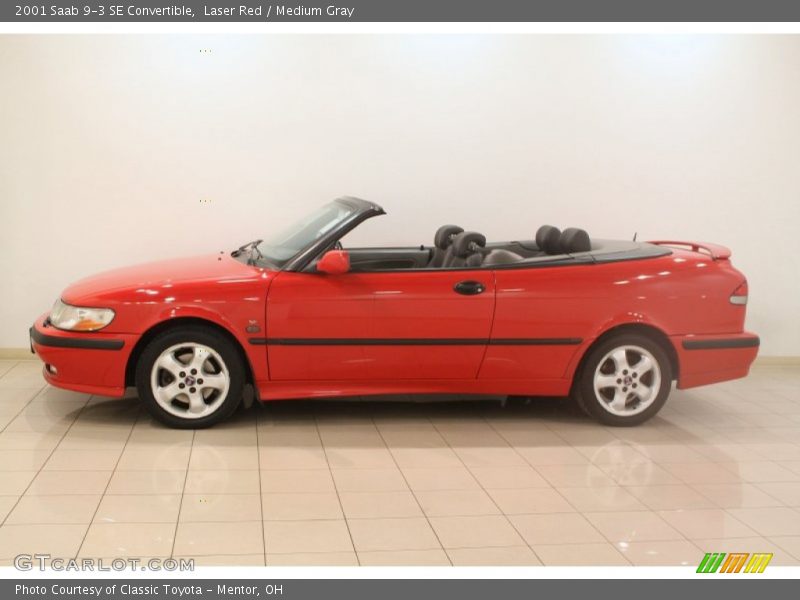 Laser Red / Medium Gray 2001 Saab 9-3 SE Convertible