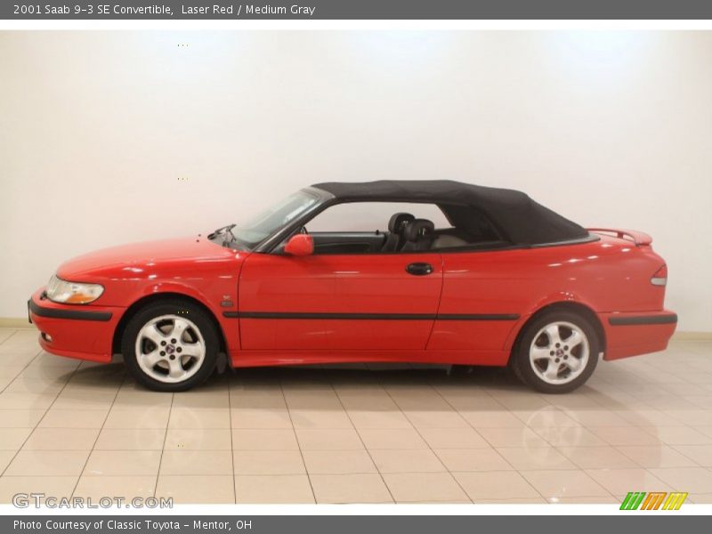 Laser Red / Medium Gray 2001 Saab 9-3 SE Convertible