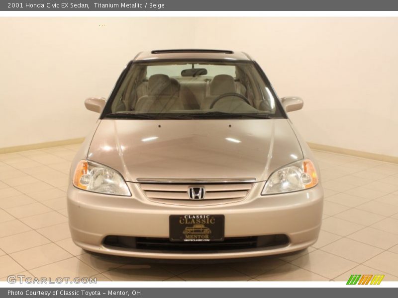 Titanium Metallic / Beige 2001 Honda Civic EX Sedan