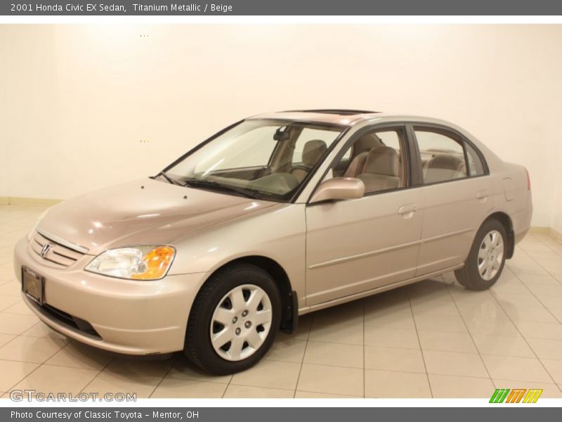 Titanium Metallic / Beige 2001 Honda Civic EX Sedan