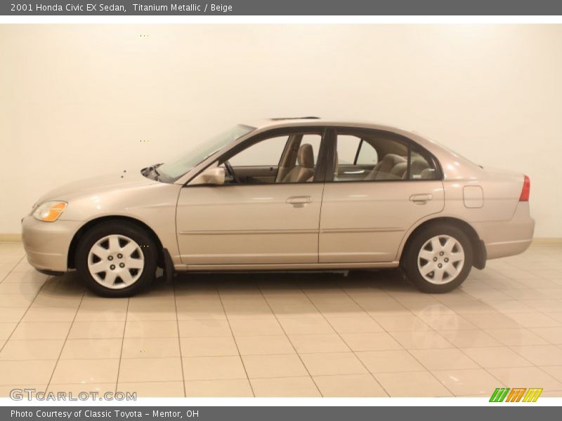 Titanium Metallic / Beige 2001 Honda Civic EX Sedan