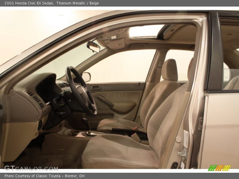 Titanium Metallic / Beige 2001 Honda Civic EX Sedan