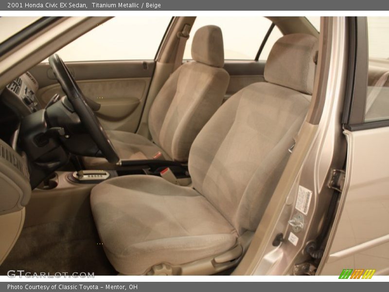 Titanium Metallic / Beige 2001 Honda Civic EX Sedan