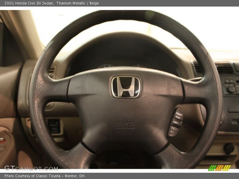 Titanium Metallic / Beige 2001 Honda Civic EX Sedan