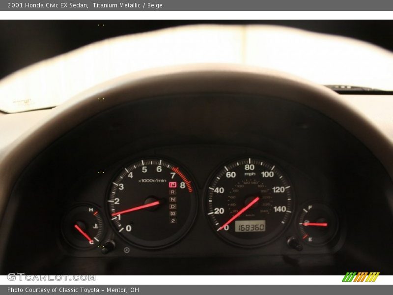 Titanium Metallic / Beige 2001 Honda Civic EX Sedan