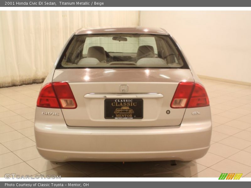 Titanium Metallic / Beige 2001 Honda Civic EX Sedan