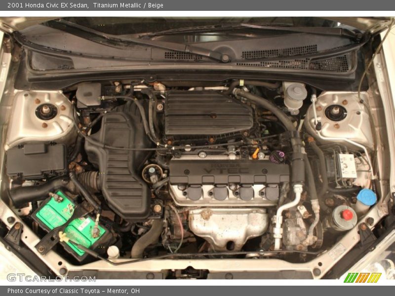 Titanium Metallic / Beige 2001 Honda Civic EX Sedan