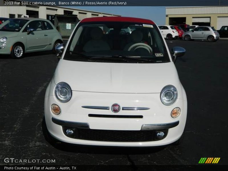 Bianco (White) / Rosso/Avorio (Red/Ivory) 2013 Fiat 500 c cabrio Lounge