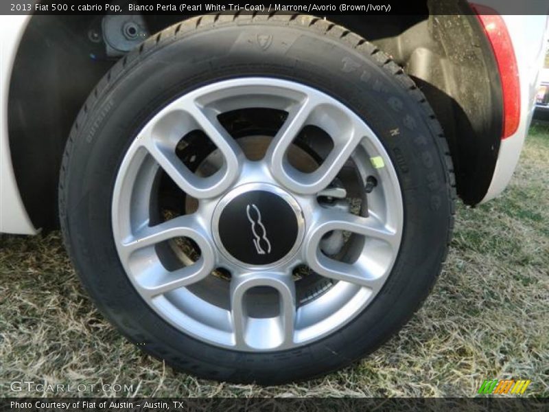Bianco Perla (Pearl White Tri-Coat) / Marrone/Avorio (Brown/Ivory) 2013 Fiat 500 c cabrio Pop