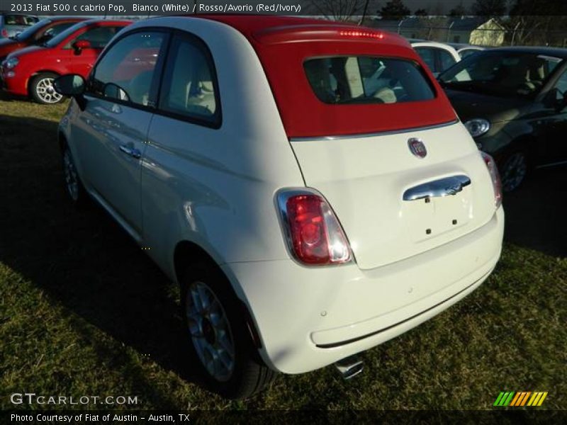 Bianco (White) / Rosso/Avorio (Red/Ivory) 2013 Fiat 500 c cabrio Pop