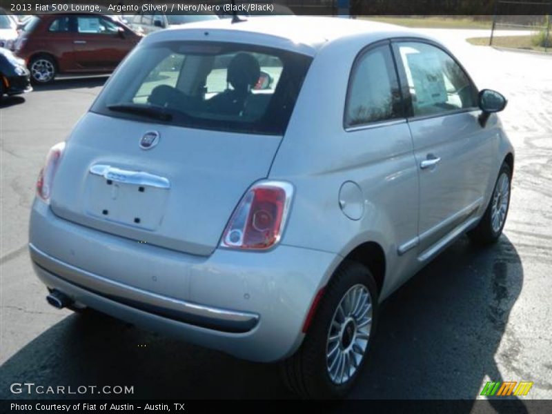 Argento (Silver) / Nero/Nero (Black/Black) 2013 Fiat 500 Lounge