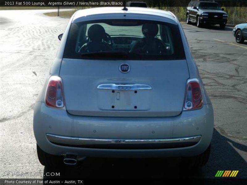 Argento (Silver) / Nero/Nero (Black/Black) 2013 Fiat 500 Lounge